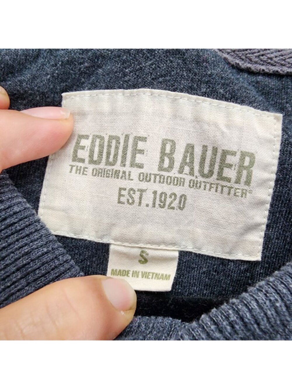 Eddie Bauer Shirt Mens Small Gray Long Sleeve Pullover Henley - Picture 2 of 8